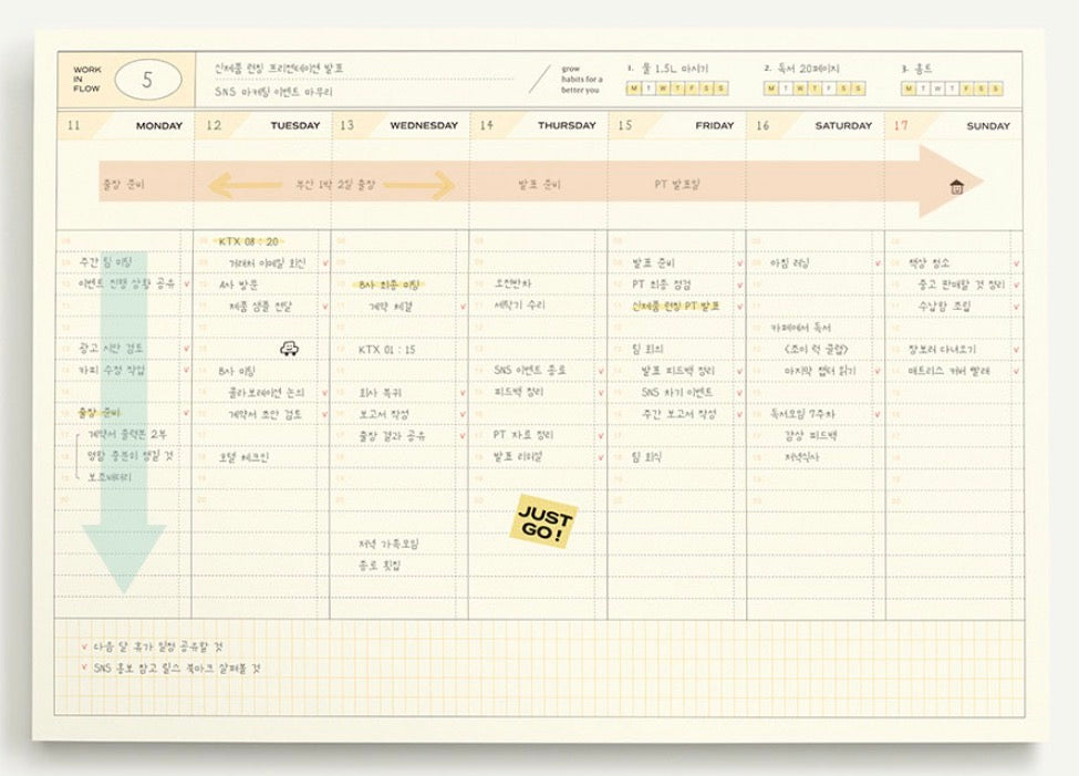 韓國Iconic A4 Weekly Schedule Pad - 50 張