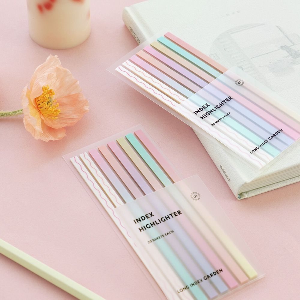 韓國Index Highlighter Long Sticky Memo  - Marshmallow / City Pop