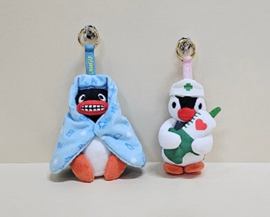韓國Pingu 和Pinga 護士和病人毛公仔鎖匙扣 [預購貨品，下單後14天出貨]