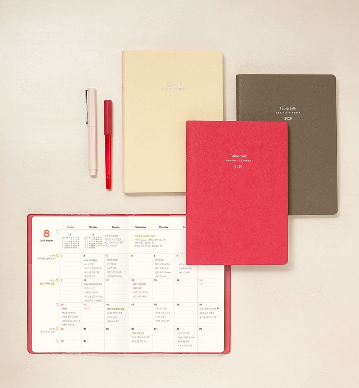 💕2026 韓國 Table Talk 時間規劃師 A5 [中號] 月+週計劃🌈  * [預購貨品，下單後14天出貨]