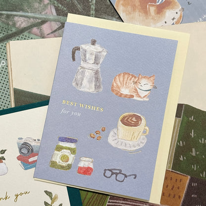 台灣手繪燙金心意卡— Best wish for you