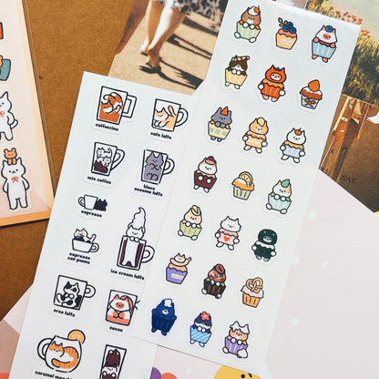 韓國插畫家썸켓츠 貼紙系列 - Cupcake 貓咪