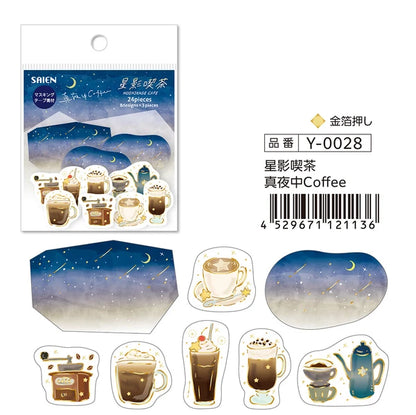 日本Saien 星影喫茶和紙貼紙 - 真夜中