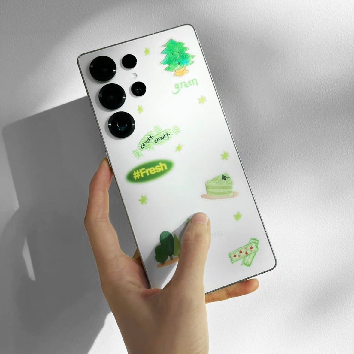 Glen 手繪純色200 枚貼紙 - 綠色系 (預購貨品，下單後14天出貨)