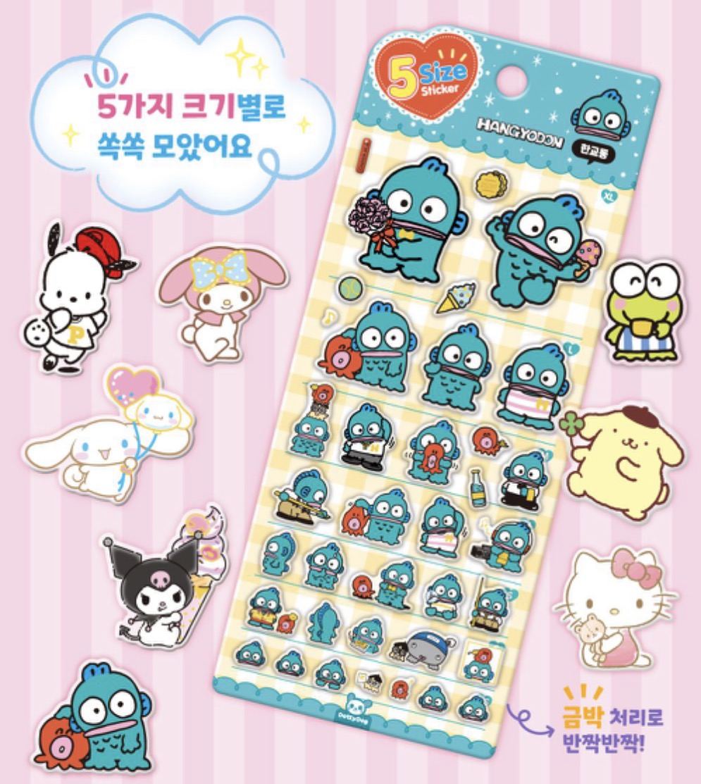 Sanrio Characters Five Size 貼紙 - 水怪 [預購貨品］