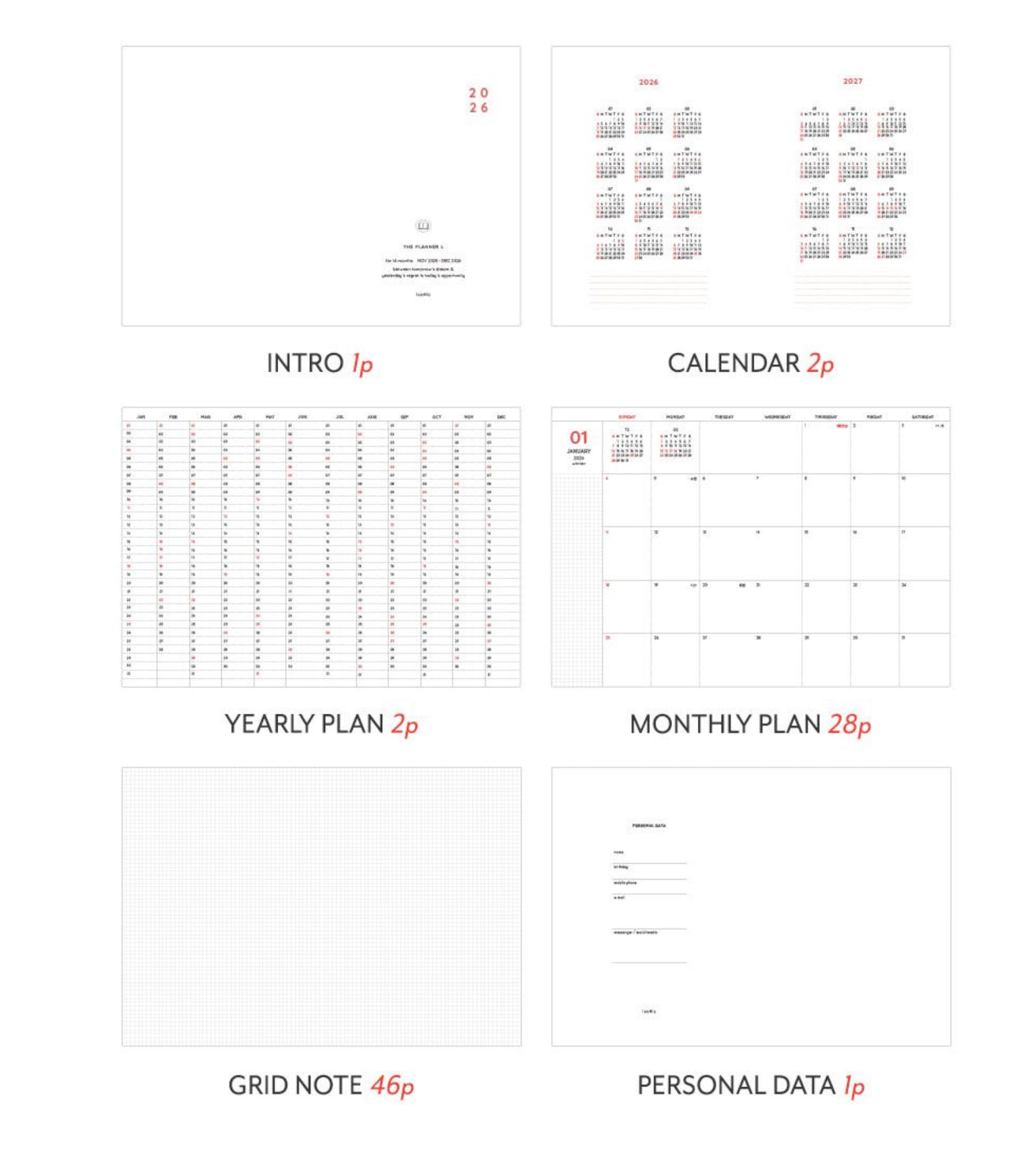 韓國 2026 Iconic Office Planner 🌛淨月計劃Schedule * [預購貨品，下單後14天出貨]