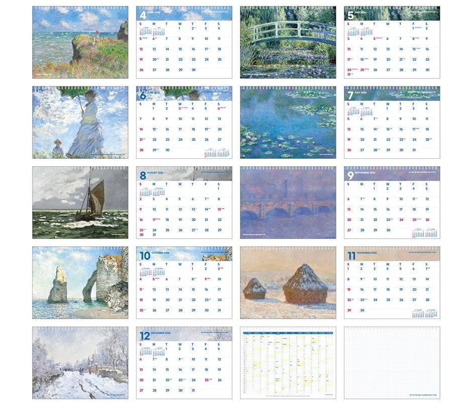 新品9 折優惠‼️ 韓國 2026 Artist Collection 莫奈藝術館桌上月曆 - Monet