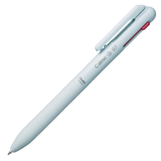 日本 Pentel Calme 3色油性 原子筆 0.7 mm - 天藍色