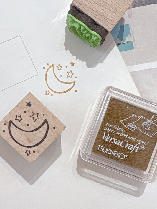 日本 I love Stamp 木製印章 - 星月