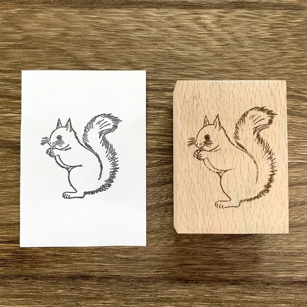 日本木製印章 - 小小松鼠
