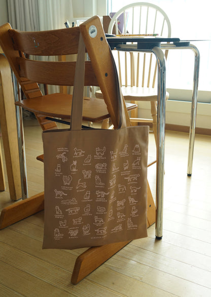 貓咪家族帆布奶茶色Totebag -  (2星期後到貨）