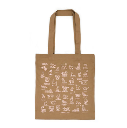 貓咪家族帆布奶茶色Totebag -  (2星期後到貨）