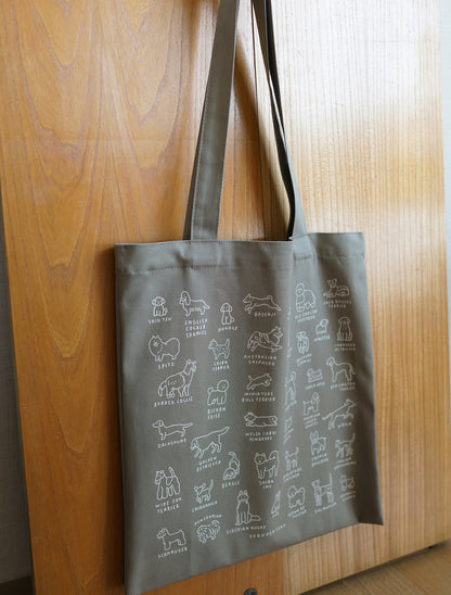 小狗家族淺灰色帆布Totebag -  (2星期後到貨）