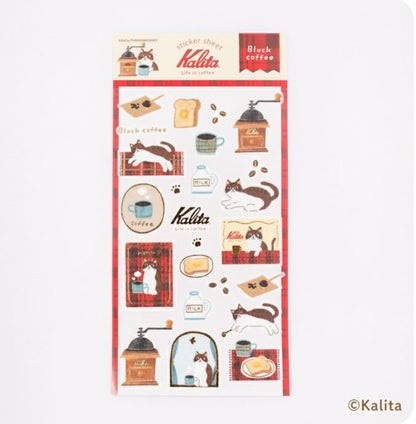 日本Kalita 貓咪咖啡館系列貼紙 - 一共4 款