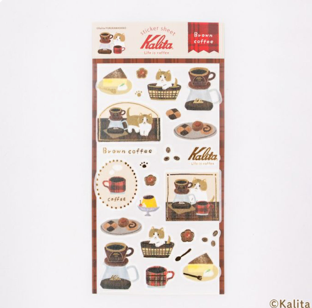 日本Kalita 貓咪咖啡館系列貼紙 - 一共4 款