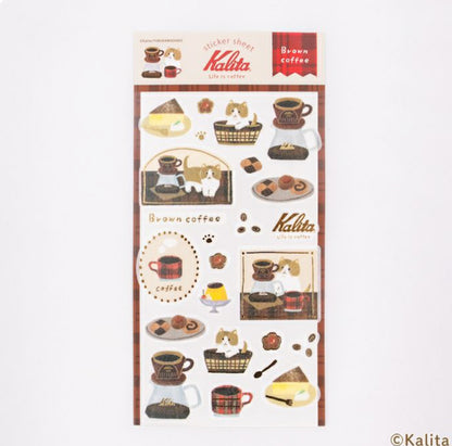 日本Kalita 貓咪咖啡館系列貼紙 - 一共4 款