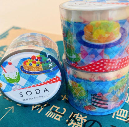 HITOTOKI SODA 透明PET紙膠帶 - 法式下午茶