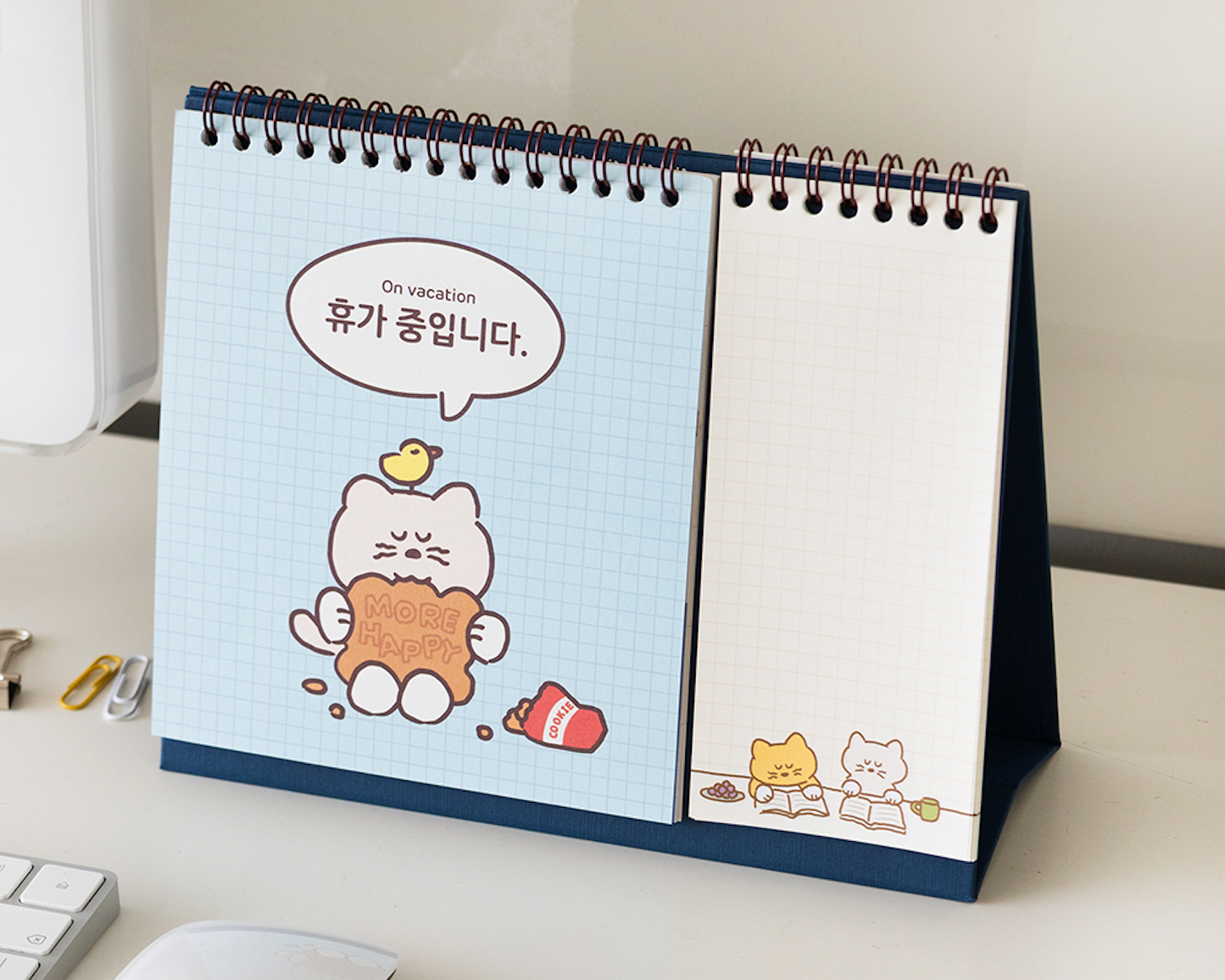 2026 韓國 Mogry Cat Twin Calender 桌面月曆 (with Memo Pad) * [預購貨品，下單後14天出貨]
