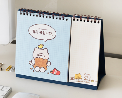 2026 韓國 Mogry Cat Twin Calender 桌面月曆 (with Memo Pad) * [預購貨品，下單後14天出貨]