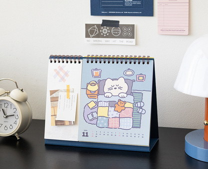 2026 韓國 Mogry Cat Twin Calender 桌面月曆 (with Memo Pad) * [預購貨品，下單後14天出貨]