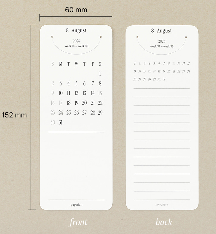 韓國 Now, Here 2026月曆Bookmark  ( LIMITED EDITION❗️兩星期後到貨）