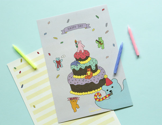 韓國 Jelly Bear 信紙套裝 - 4種設計  [預購貨品，下單後14天出貨]