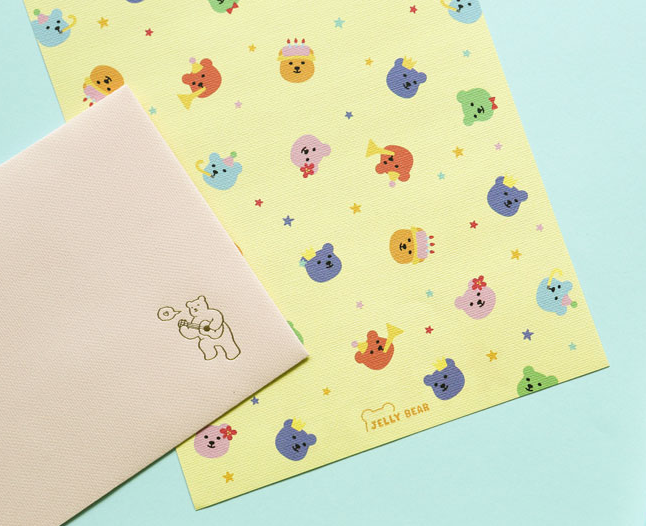 韓國 Jelly Bear 信紙套裝 - 4種設計  [預購貨品，下單後14天出貨]