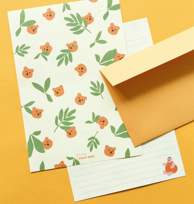 韓國 Jelly Bear 信紙套裝 - 4種設計  [預購貨品，下單後14天出貨]