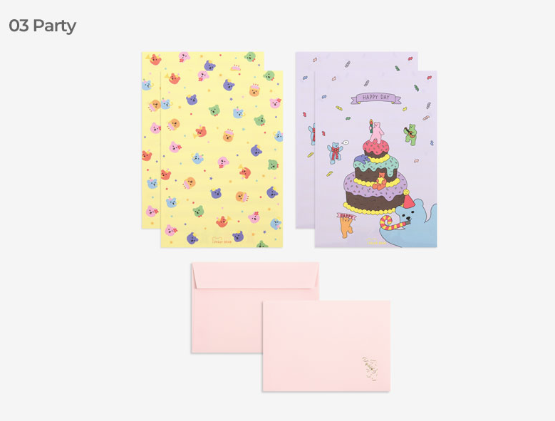 韓國 Jelly Bear 信紙套裝 - 4種設計  [預購貨品，下單後14天出貨]