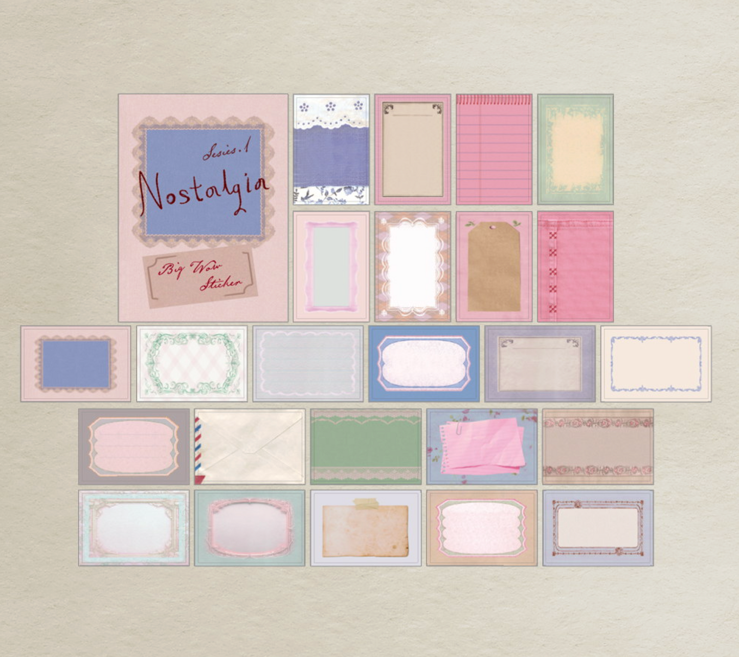 韓國 Wow stickers 盒仔貼紙  - 懷舊框架 * [預購貨品，下單後一星期出貨]