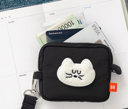 韓國Romane Mogry 貓咪 Card Wallet - 4 色選擇  * [預購貨品，下單後14天出貨]