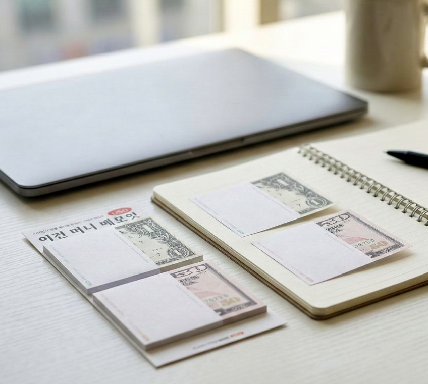 韓國 Eight Mart 我愛美元便條貼：一套兩款 (USD10 , USD100)