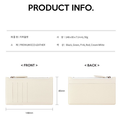 《新年限定‼️👛減$40》韓國 Fenice Studio Zip Up Cards Wallet - 5 色選擇  * [預購貨品，下單後14天出貨]