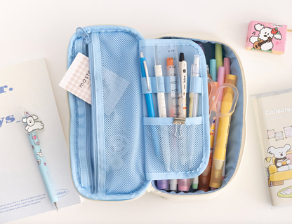 韓國My Little Puppy 大容量夾層 Pens Pocket Case - 兩色選擇  * [預購貨品，下單後14天出貨]