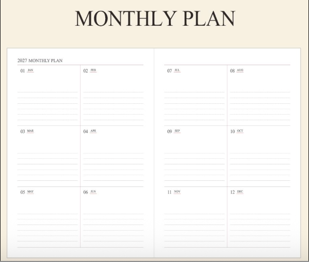 韓國2027 The Harvest Official Schedule A4 size : ⭐️ 淨週計劃 * [預購貨品，下單後14天出貨]
