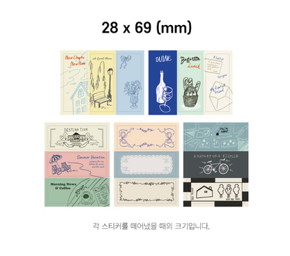 韓國Monolike 歐洲小鎮 拼貼素材包 Little town Label Stickers Pack *可書寫