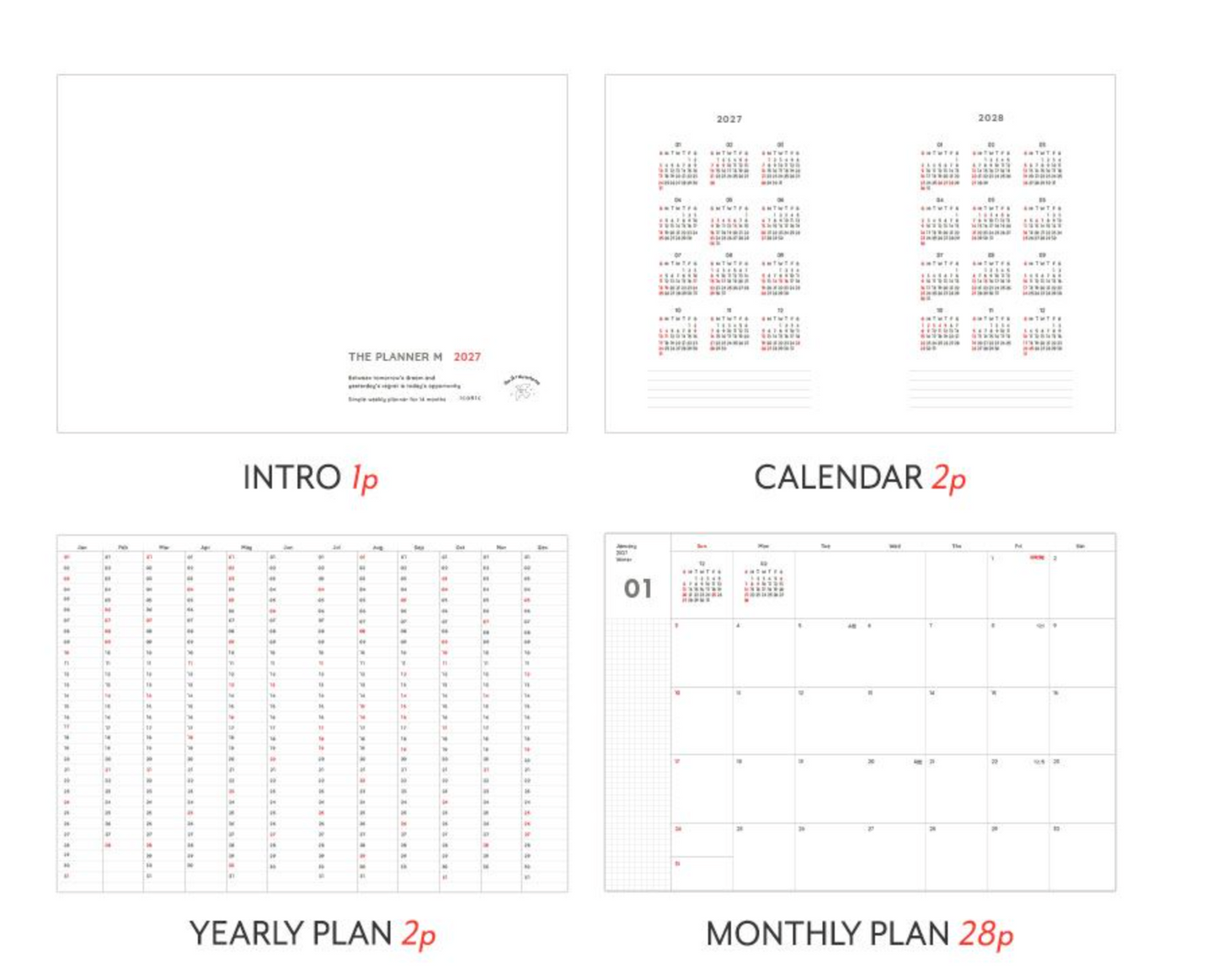 韓國 2027 Iconic Office Planner A5 size - 月週計劃 [預購貨品，下單後14天出貨]