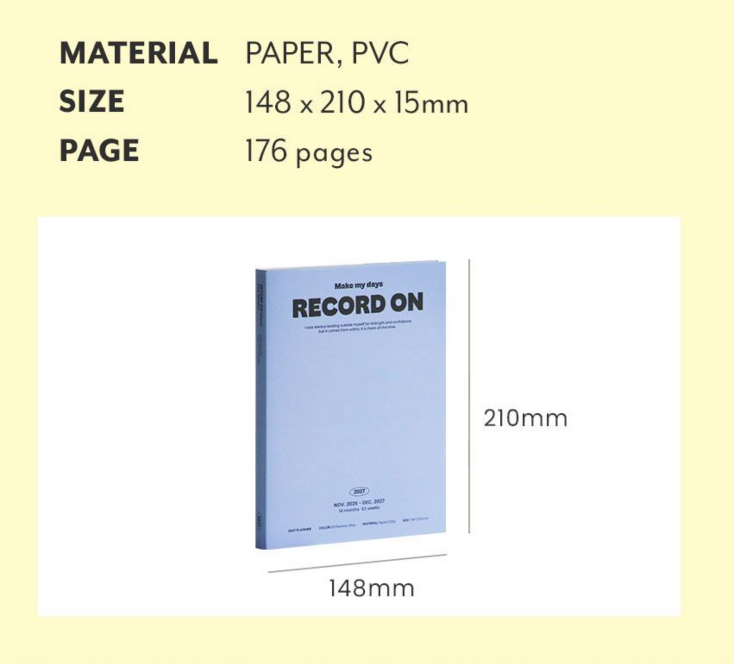 韓國 2027 Iconic Record On A5 size - 月週計劃 [預購貨品，下單後14天出貨]