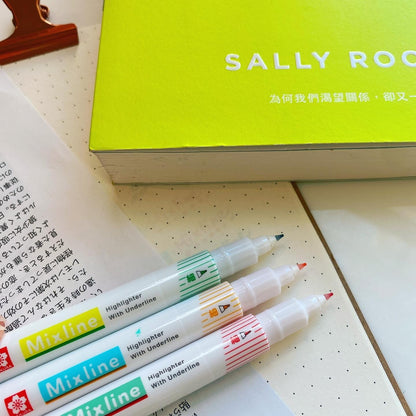 日本Sakura Mixline 雙頭粗幼螢光筆（Highlighter with underline ）