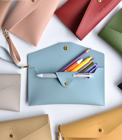 Life Stationery Leather 2 ways Pencil Wallet (9 color available)  (預購商品)