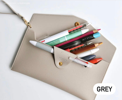 Life Stationery Leather 2 ways Pencil Wallet (9 color available)  (預購商品)