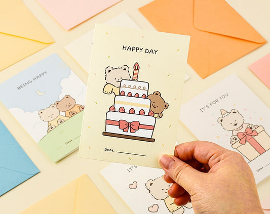 韓國Little Fluffy Bear 心意卡系列 - 生日快樂( Happy Day) 訂購貨品，14天後到貨