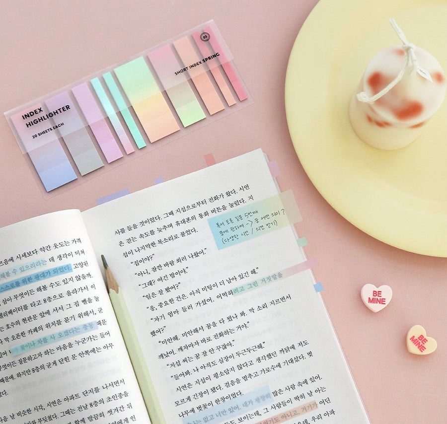 Index Highlighter Sticky Memo  - 可書寫  (Winter / Cotton Candy)