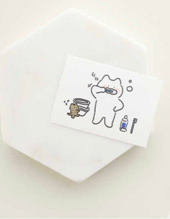 韓國By Nacoo Label Sticker 小貓之洗澡時光貼紙